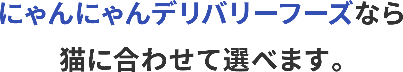 にゃんにゃんデリバリーフーズなら猫に合わせて選べます。